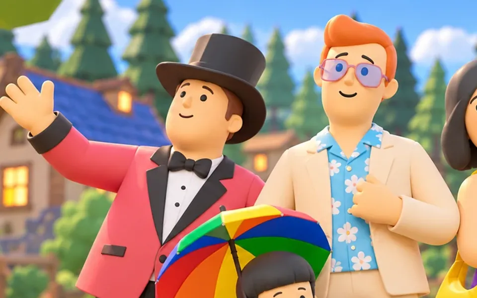 Personagens do Vilatopia com roupas e estilos diferentes